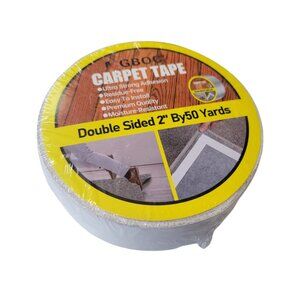 GBOC Double-Sided Carpet Tape 2" x 50 Yards Residue-Free Moisture-Resistant Ultr